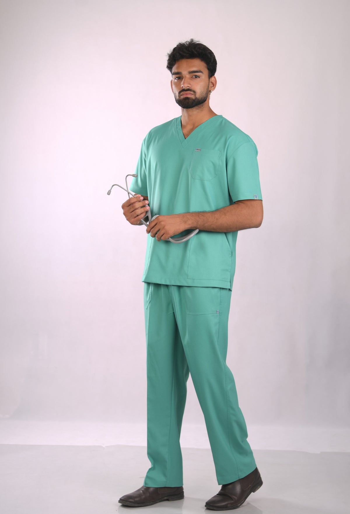 Ksvi Flex Male V-Neck (Sea Green) Scrub Shirt Pant