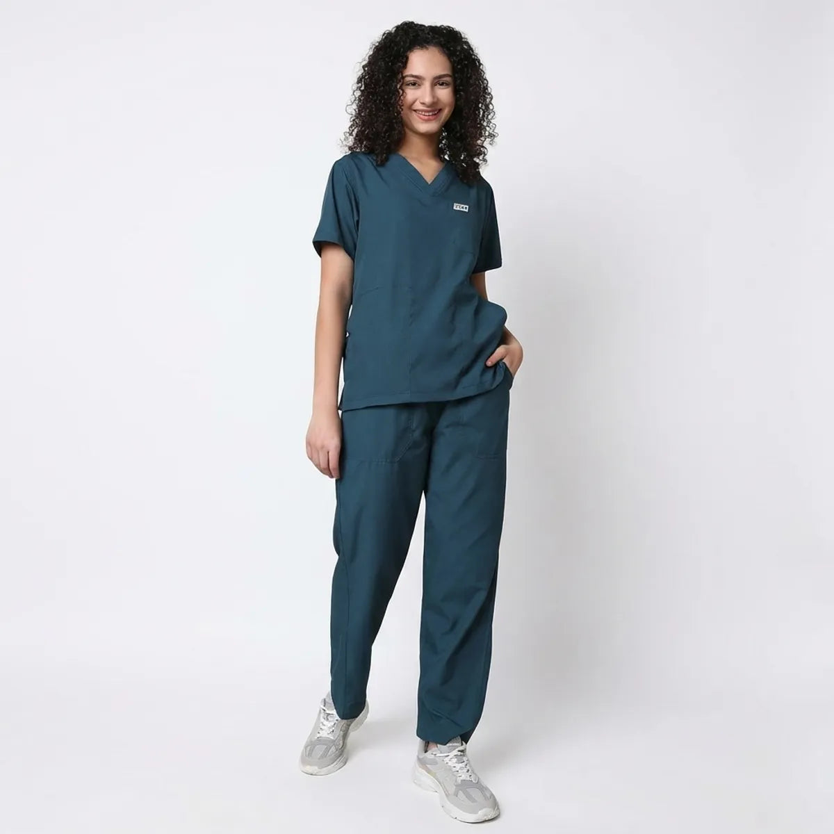 Forest Green Poly Viscose classic Medical Scrubs Set For Doctors, Nurses And Healthcare Professionals
